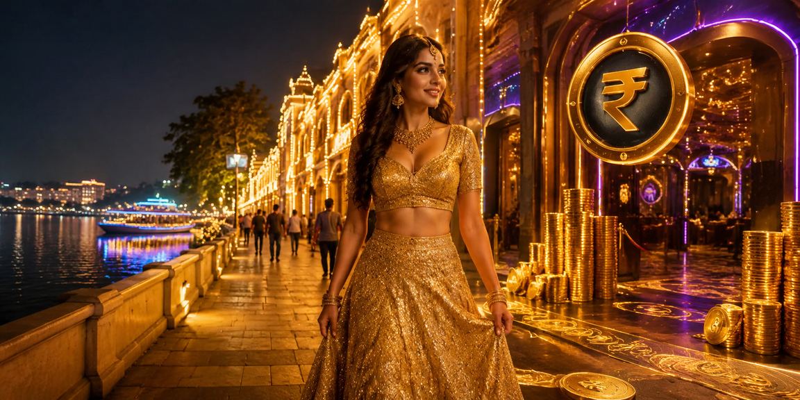Indian young woman logging in on mobile device