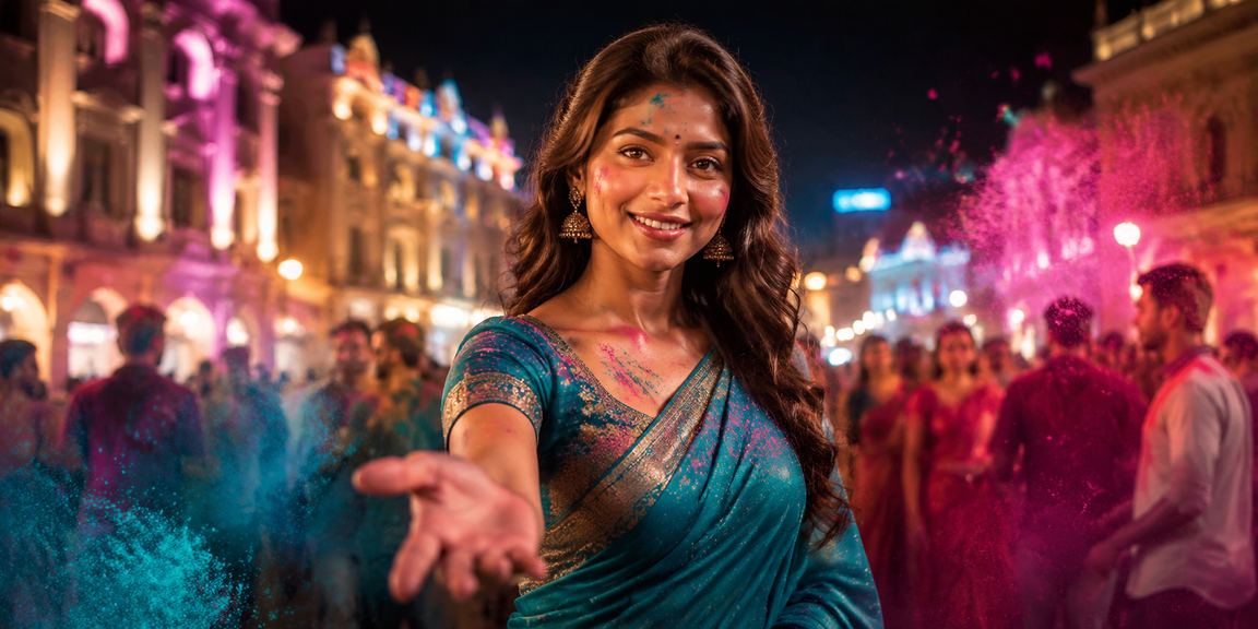 Indian woman browsing sports betting and lottery options